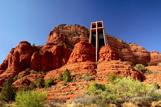 PRIVATE Sedona Jeep Tour On-Road - Highlights of Sedona - Stop 2: Chapel of the Holy Cross—architecture inside the red rocks